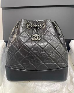 2018 Chanel White Tweed Fabric, Calfskin, Transparent PVC Gabrielle Backpack