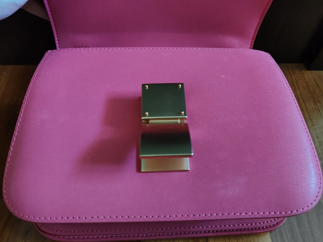 CHEAP TOMORROW CLOSET PINK CLOSET LEATHER BAG GOLD CLASP
