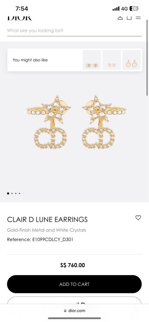 Christian dior clair new arrivals d lune earrings
