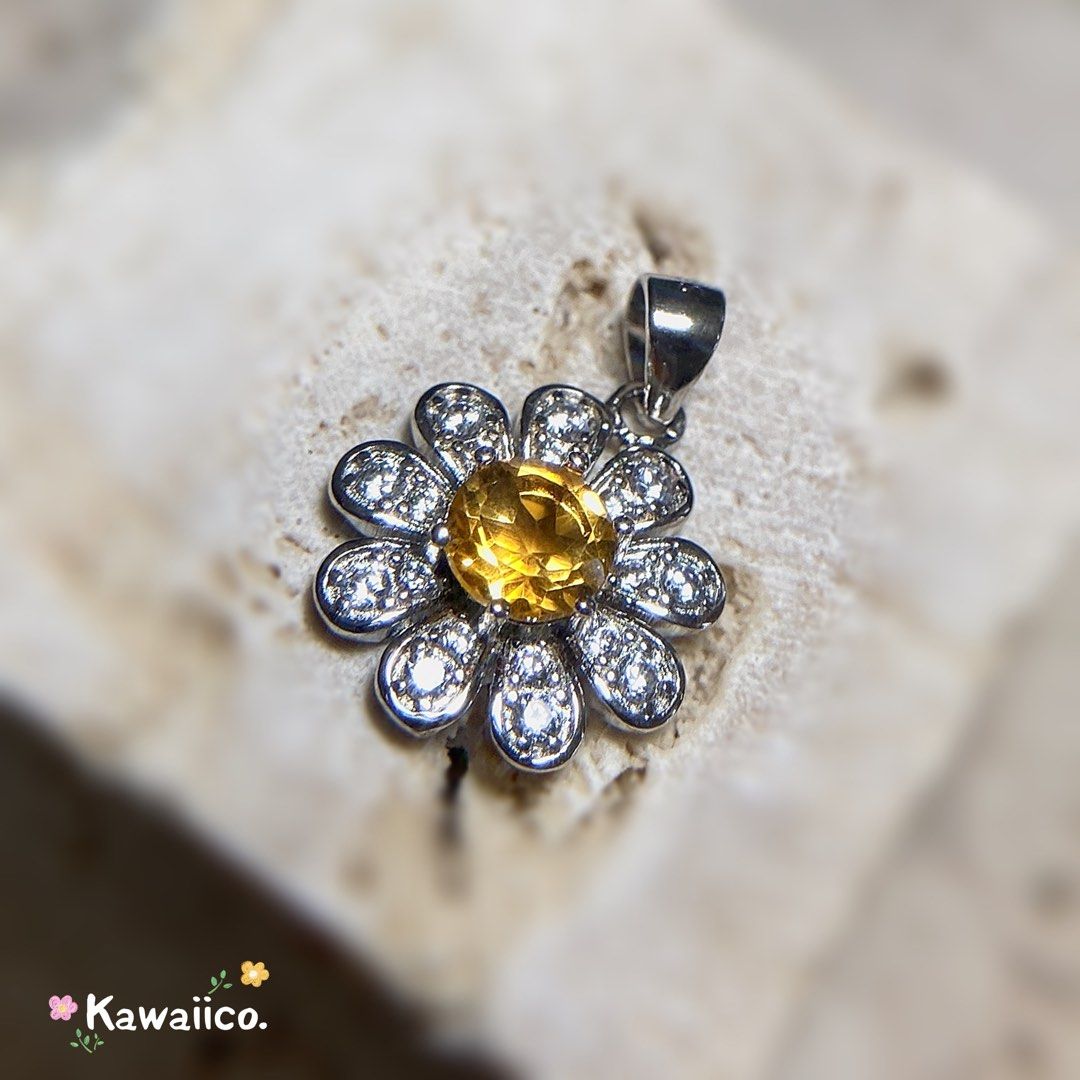 Natural Citrine Gemstone Pendant Women s Fashion Jewelry
