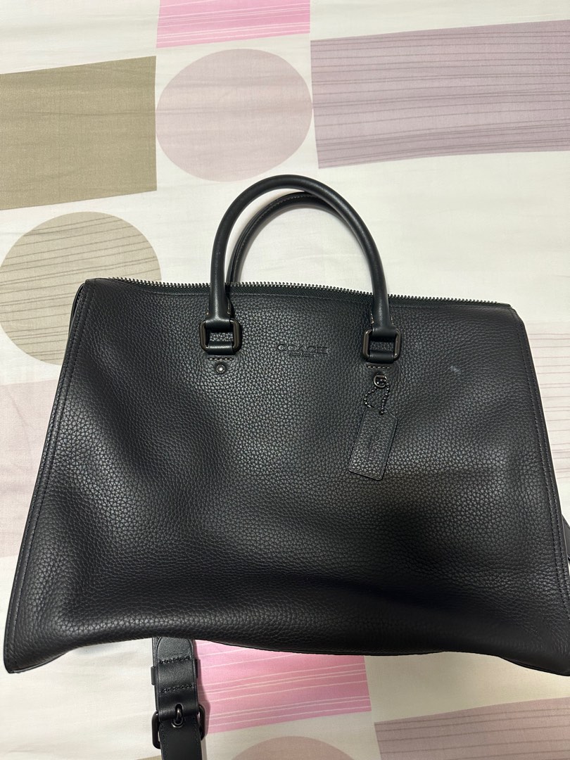 Coach Leather laptop bag, Luxury, Bags & Wallets on Carousell
