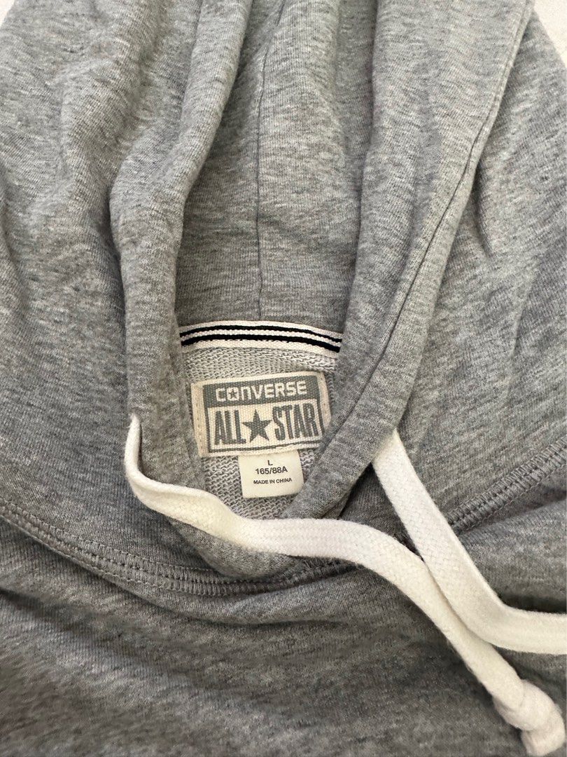 Mens grey converse hoodie sale