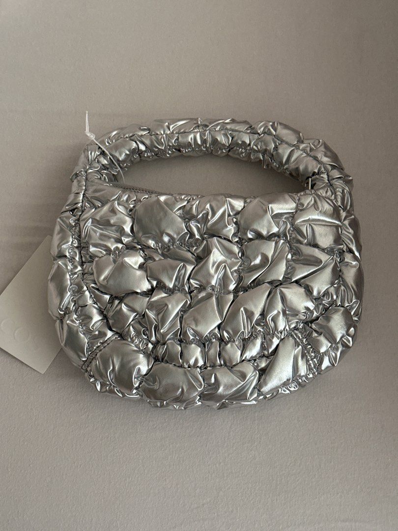 COS Quilted Bag Micro Metallic Silver Women s Fashion Bags