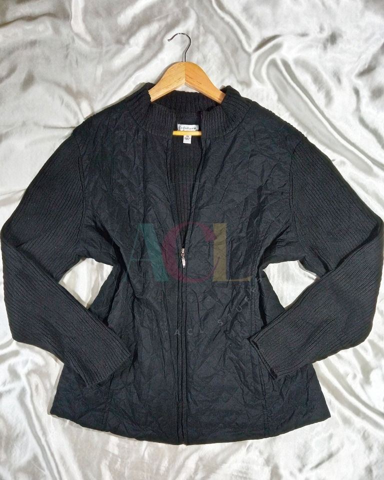 Croft and barrow quilted sweater shop jacket