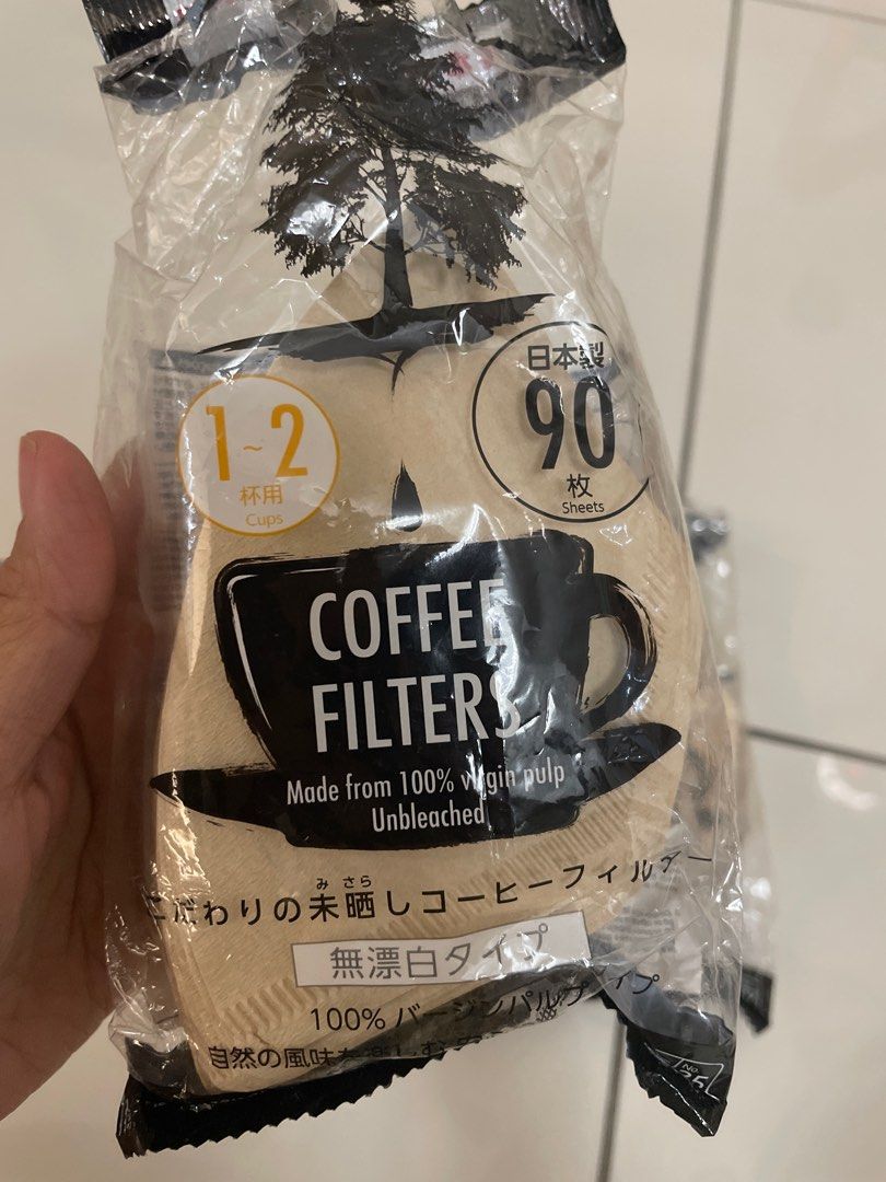 Daiso Coffee Filter Paper Unbleached 90 Sheets (Made In Japan) 24