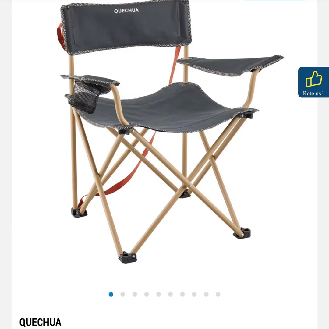 DECATHLON Quechua Large Folding ChairBasic XL Camping Chair, Sports