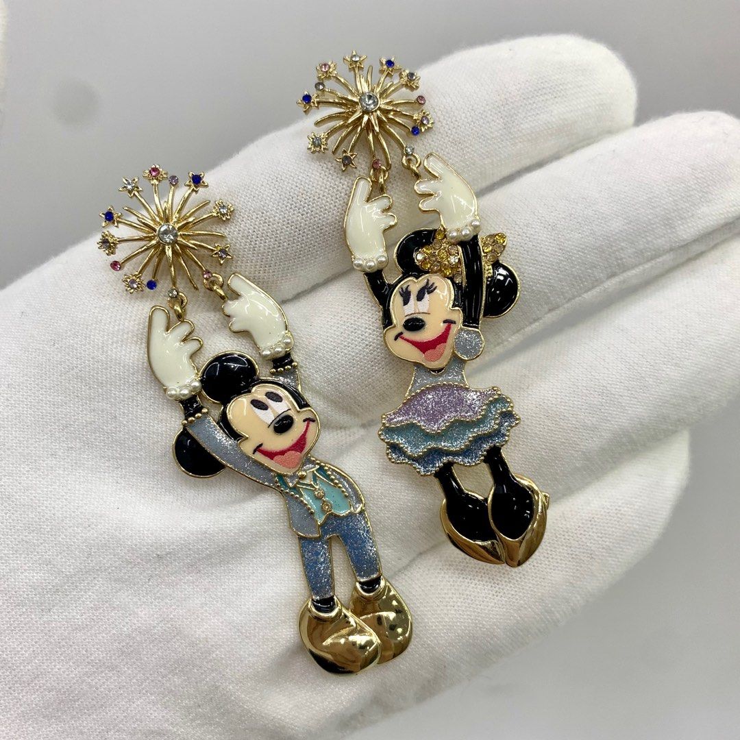 DISNEY BAUBLEBAR FADHION JEWELLERY MICKY MINNIE GOLD EARRINGS