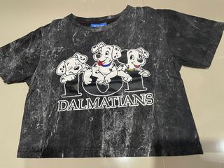 doggie dalmatians grey wash tee croptop