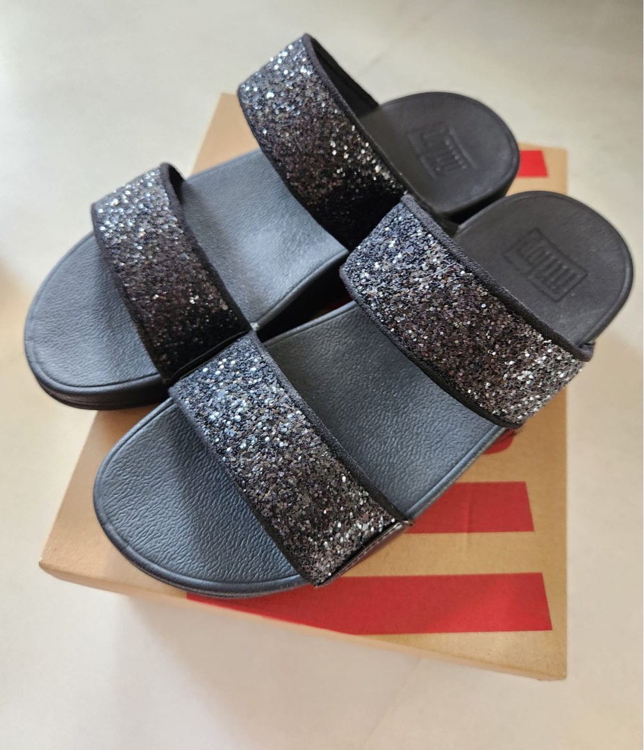 Fitflop Lulu Glitter Slides Women s Fashion Footwear Sandals on