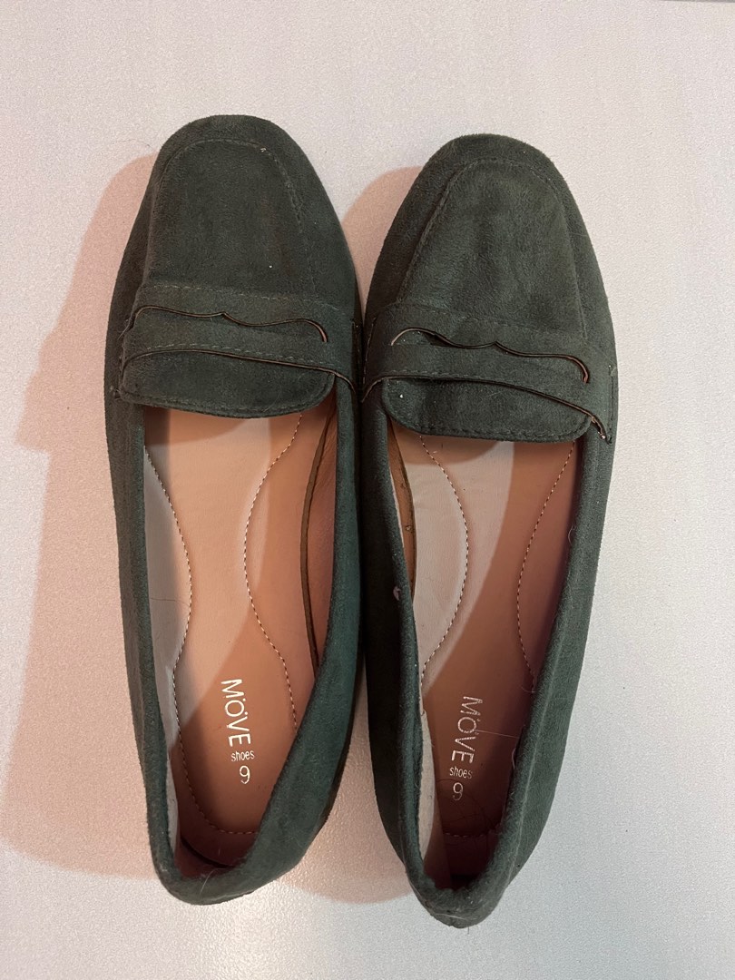 Army green flat sales shoes