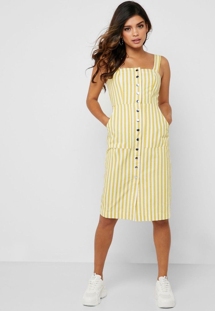 Yellow striped shop dress forever 21