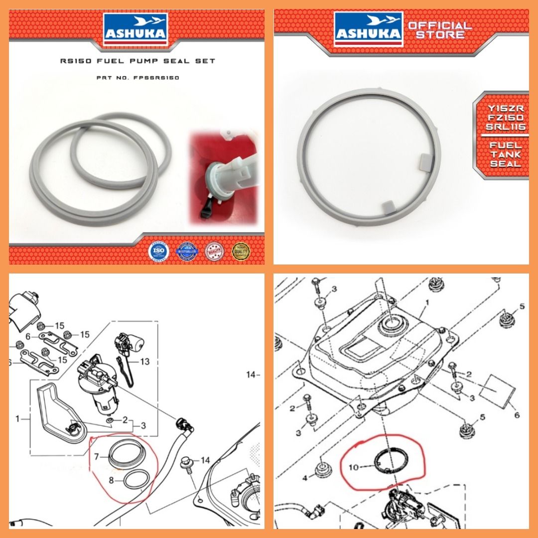 Y15 FUEL TANK 7L/FUEL PUMP JET/FUEL FILTER SEAL/FUEL FILTER EXTENSION