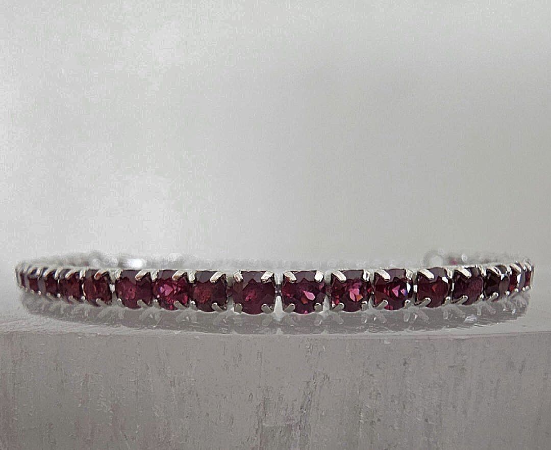 Garnet silver bracelet Women s Fashion Jewelry Organisers