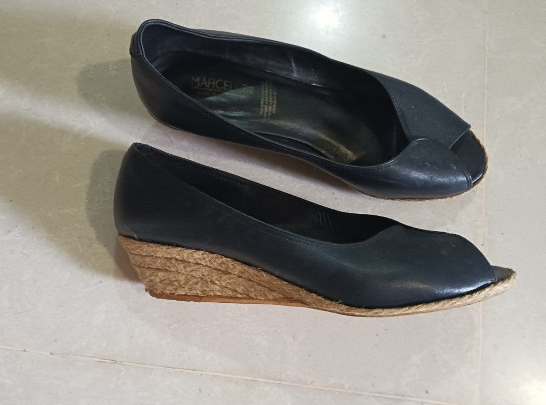 Genuine leather wedges size 13 very rare Women s Fashion