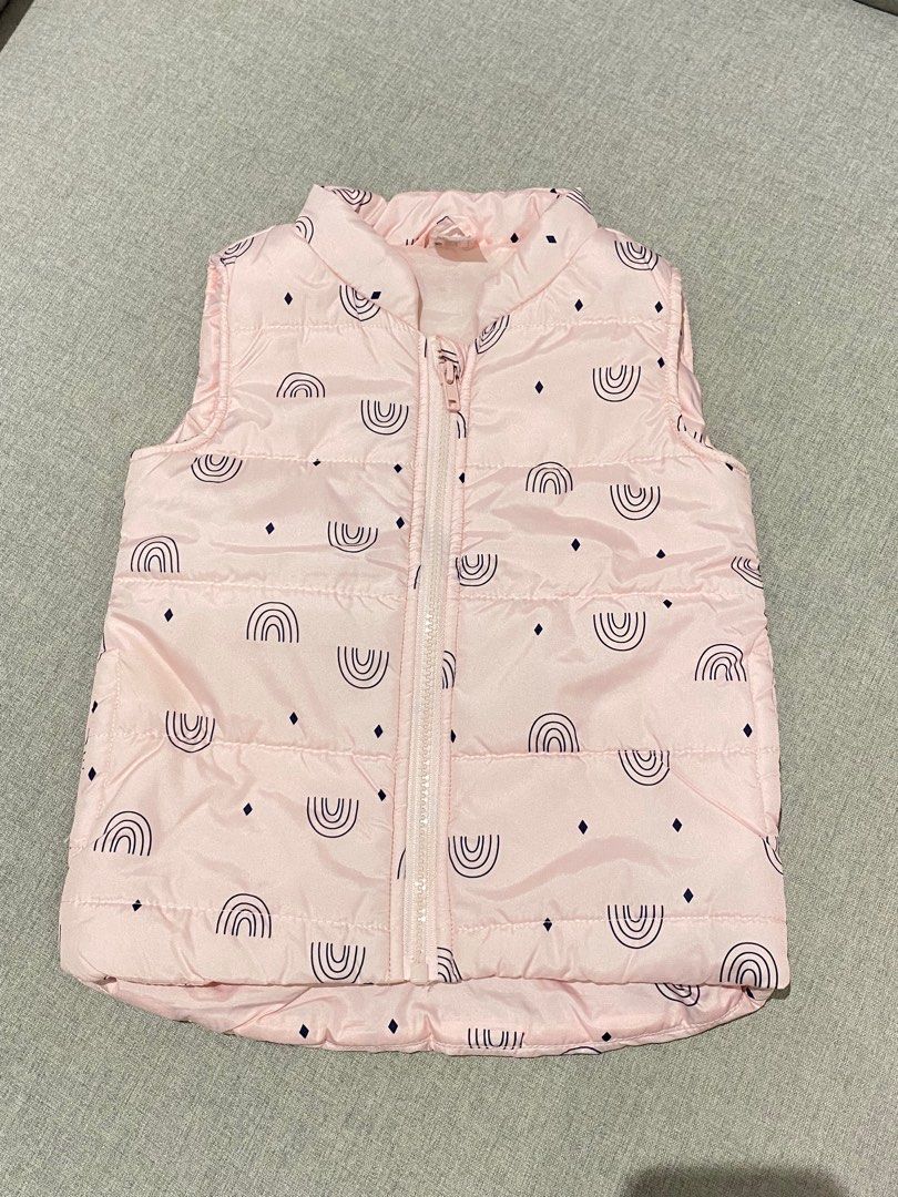 Girls pink puffer vest hot sale