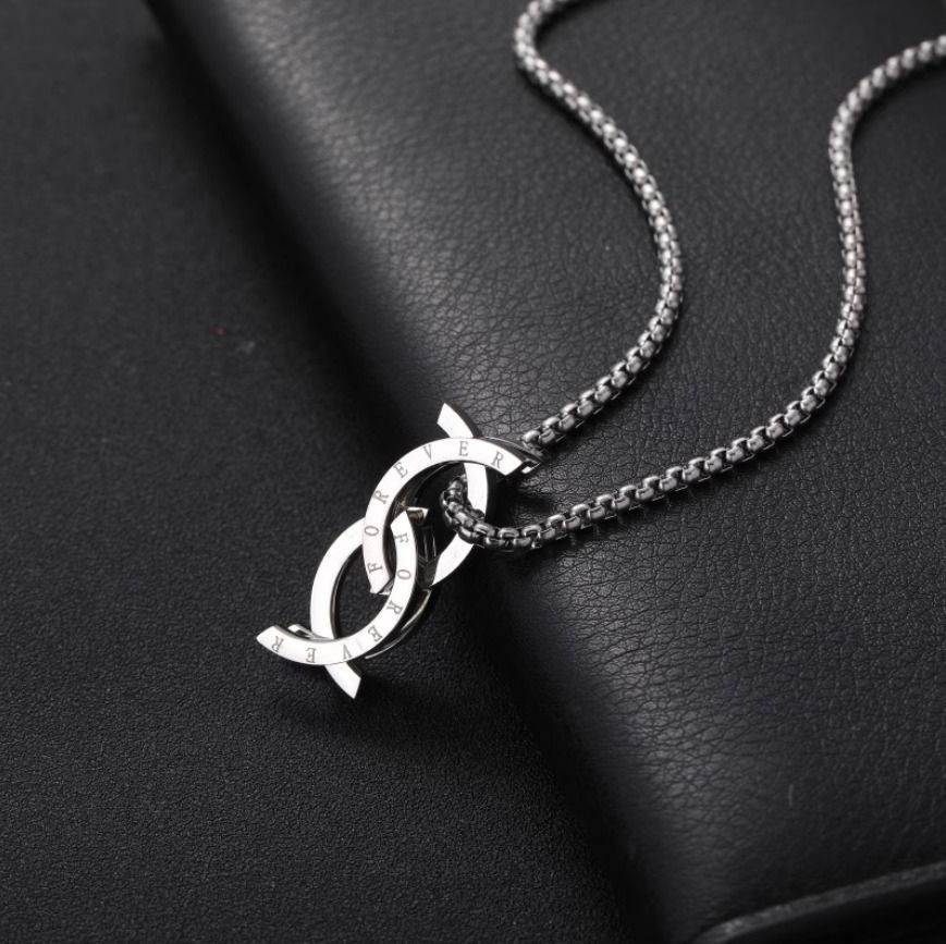 Good Luck Kissing Fish deformable titanium steel ring men s