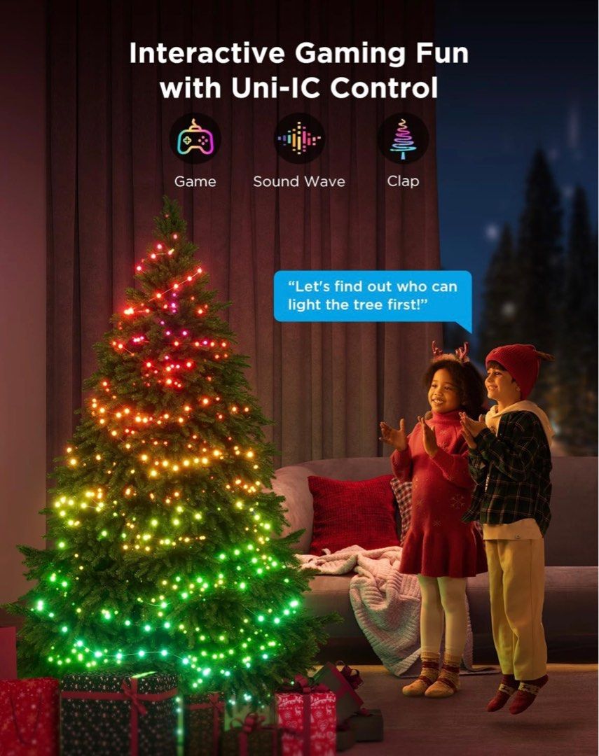 Govee Christmas Cone Tree Lichterkette 2,28m - 370 LEDs RGBIC App-Steuerung