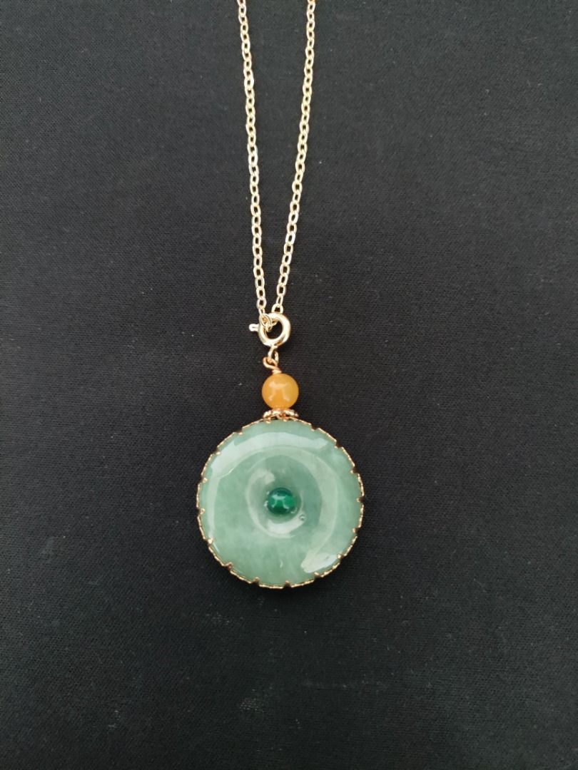 Gold necklace new arrivals with jade
