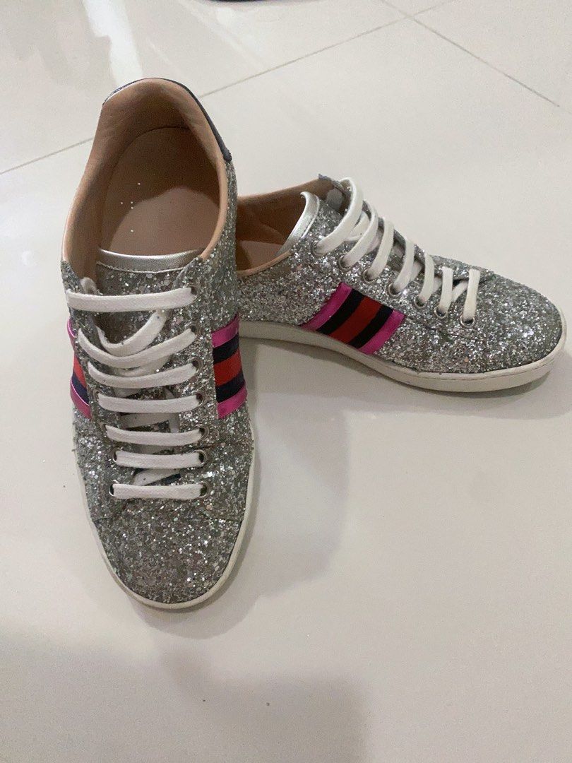 Womens gucci new arrivals glitter sneakers