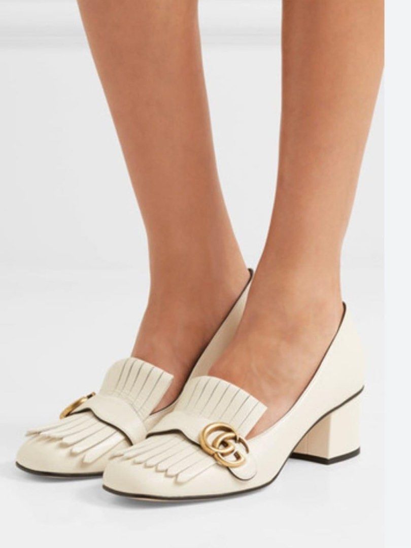 Gucci marmont sales white heels