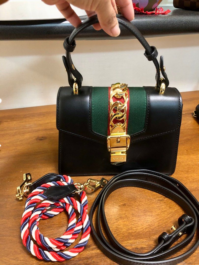 GUCCI Sylvie Mini Black Bag