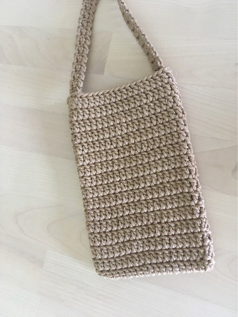 Checkered Crochet Phone Sling Bag main image 0
