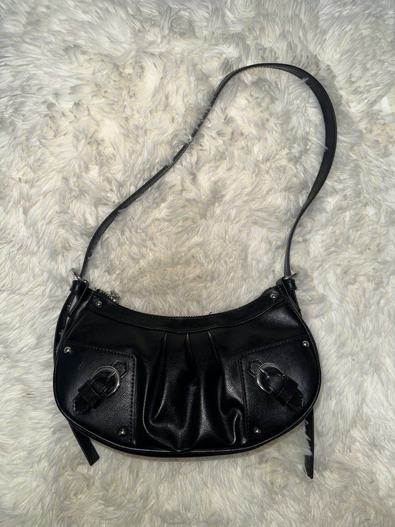 H M Balenciaga Dupe black baguette bag Luxury Bags Wallets on