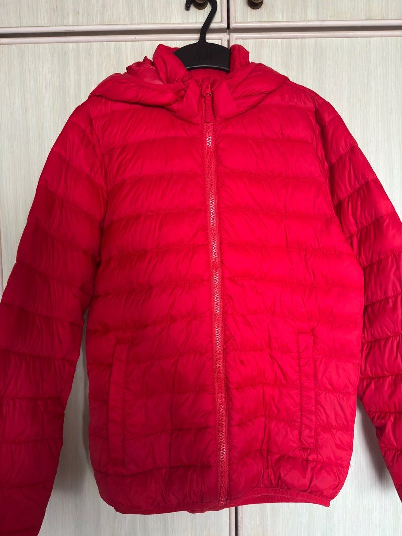 Red puffer cheap jacket h&m