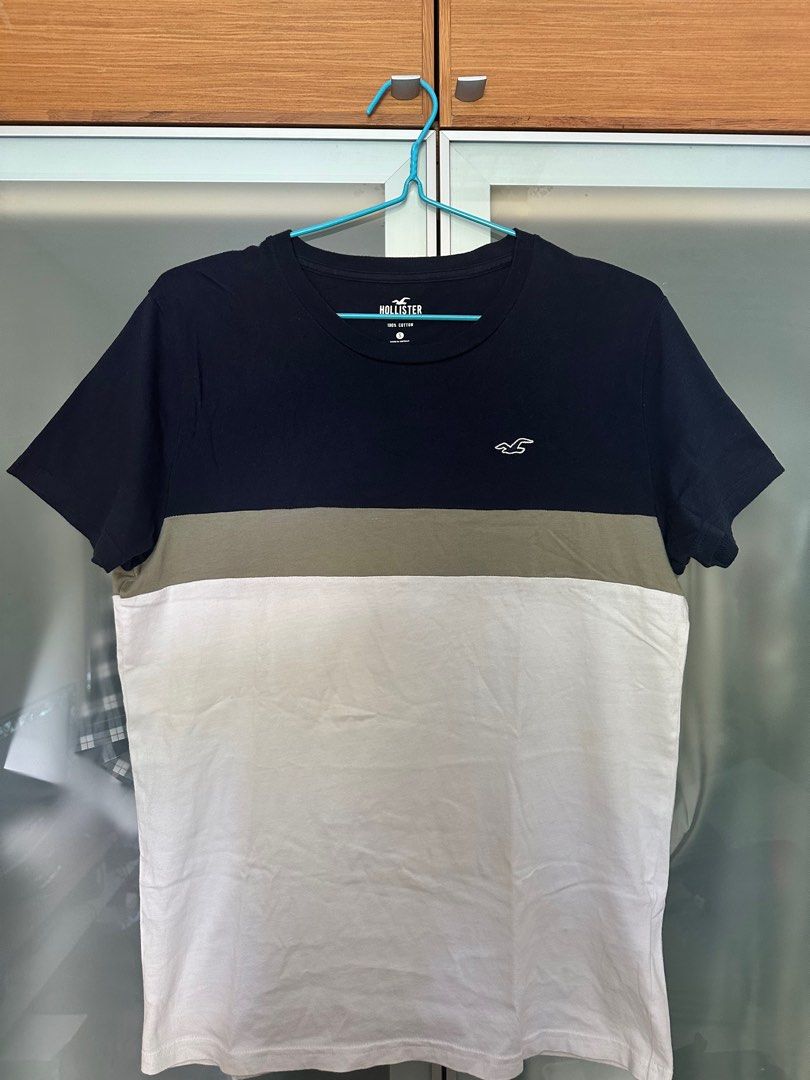 Blue and 2025 white hollister shirt