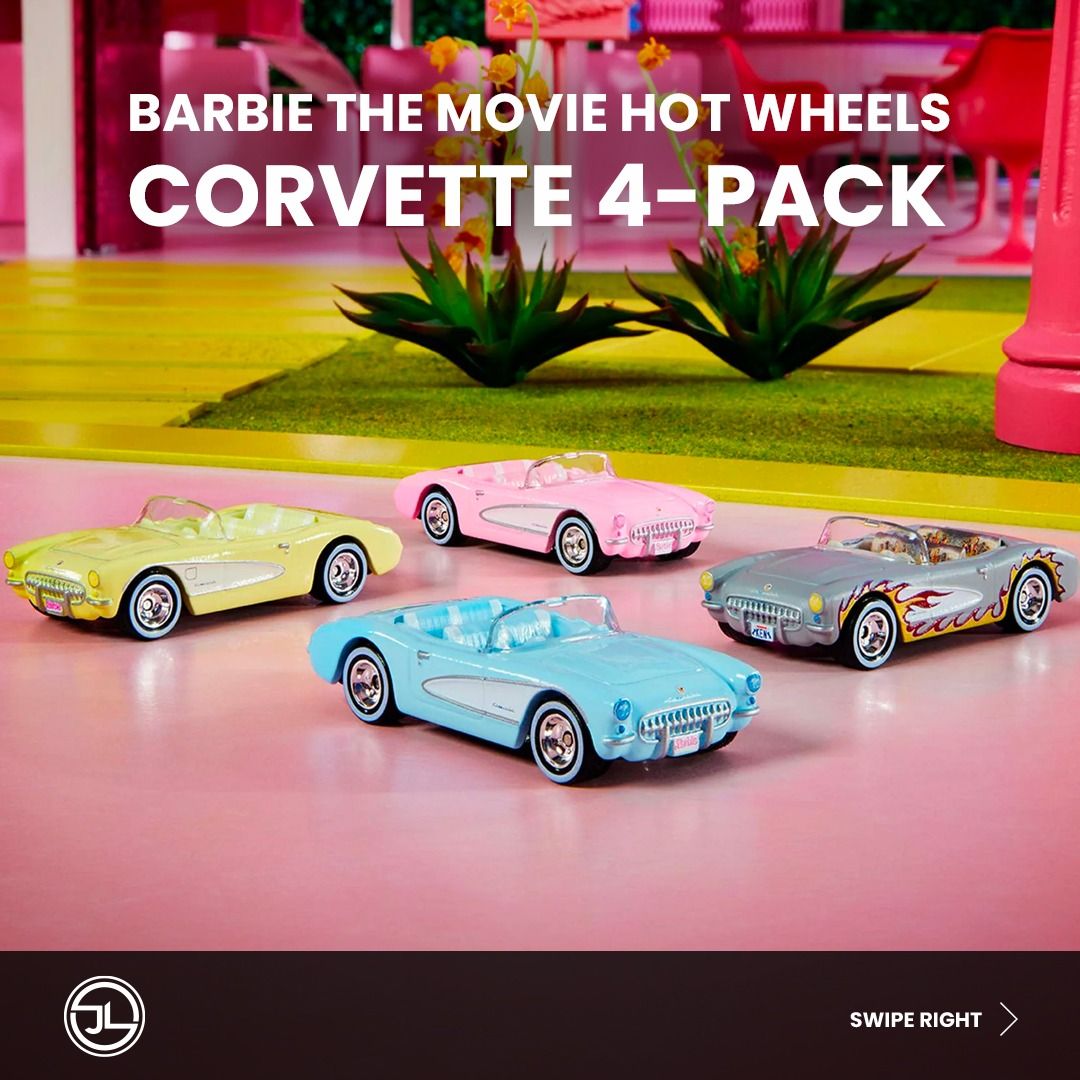 Hot Wheels Collectors Barbie The Movie Hot Wheels Corvette 4Pack