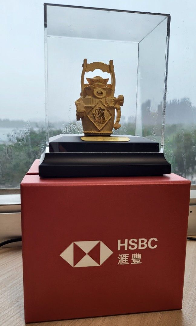 売り切り御免！】 福 記念品 香港上海銀行 HSBC 巾着袋 開運 金運 置物