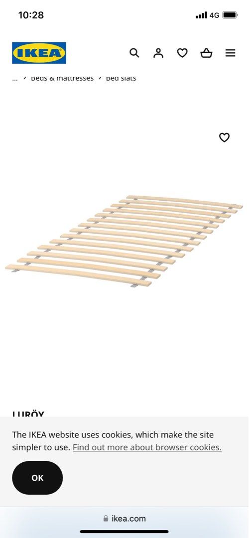 Ikea bed frame grimsbu , Furniture & Home Living, Furniture, Bed Frames