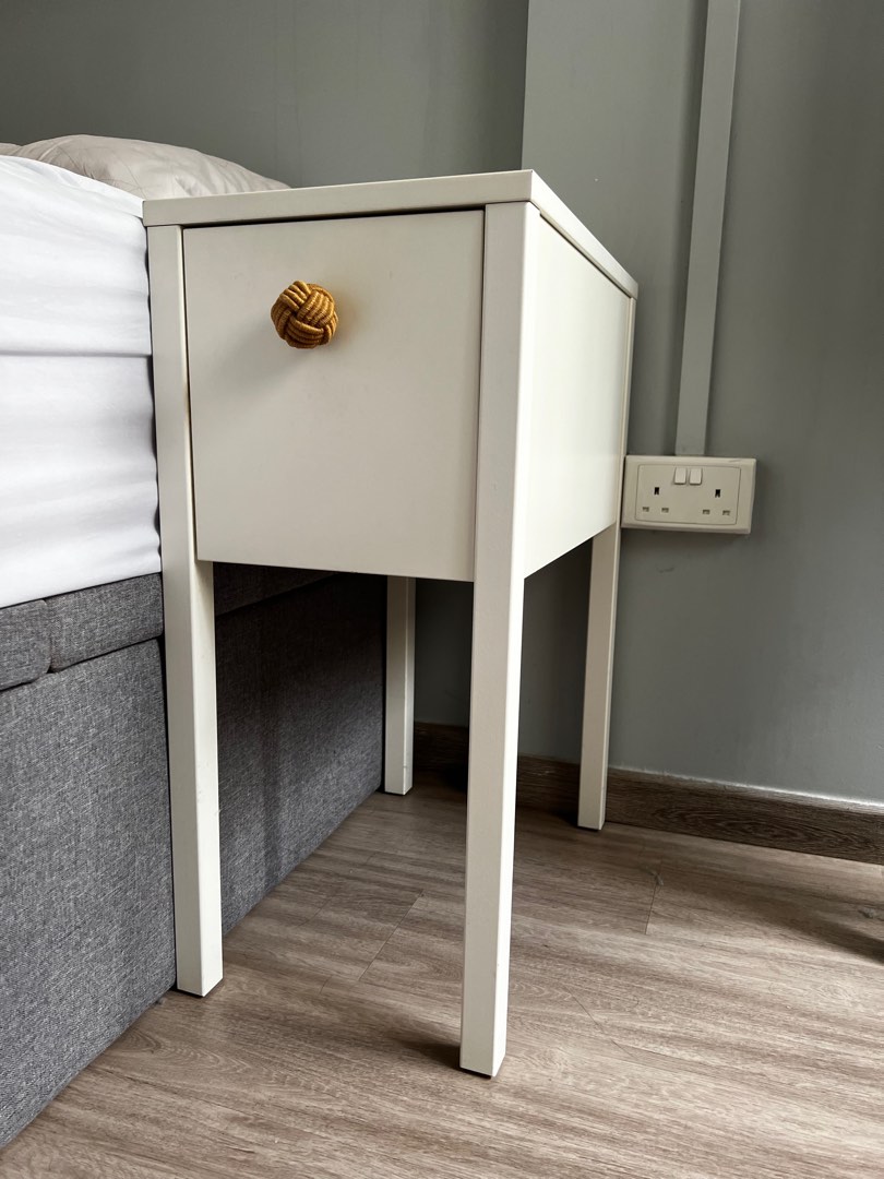 Ikea Bedside Table with handle (self installed), Furniture & Home