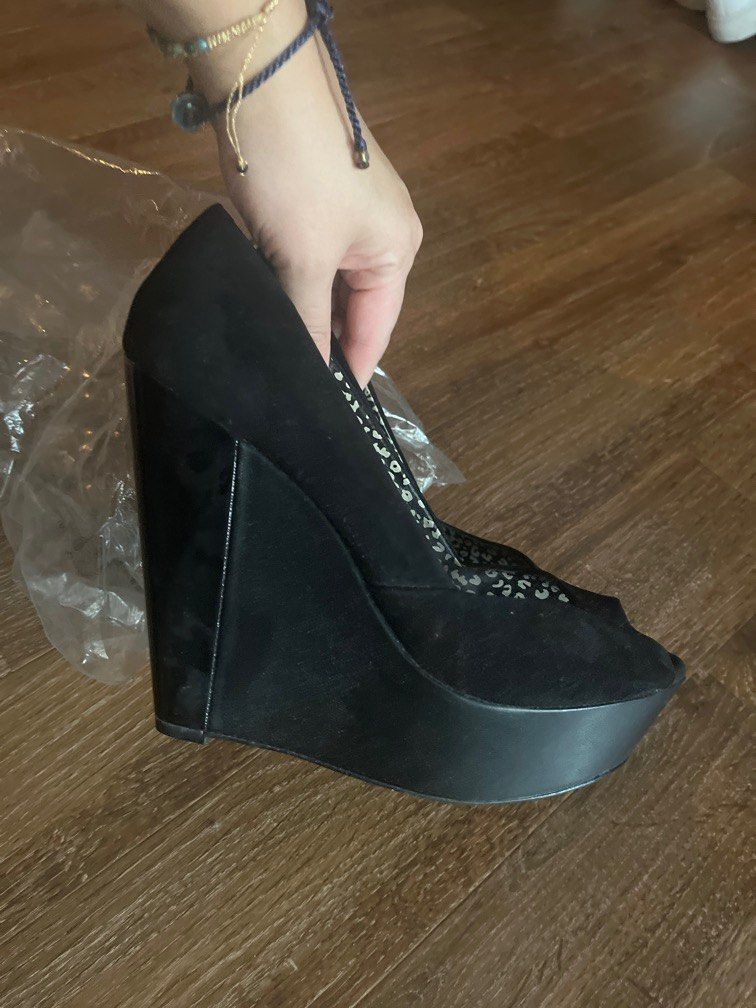 Jessica Simpson black platform wedges Carousell