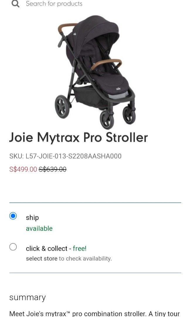 Joie Stroller Mytrax Pro Babies Kids Going Out Strollers on