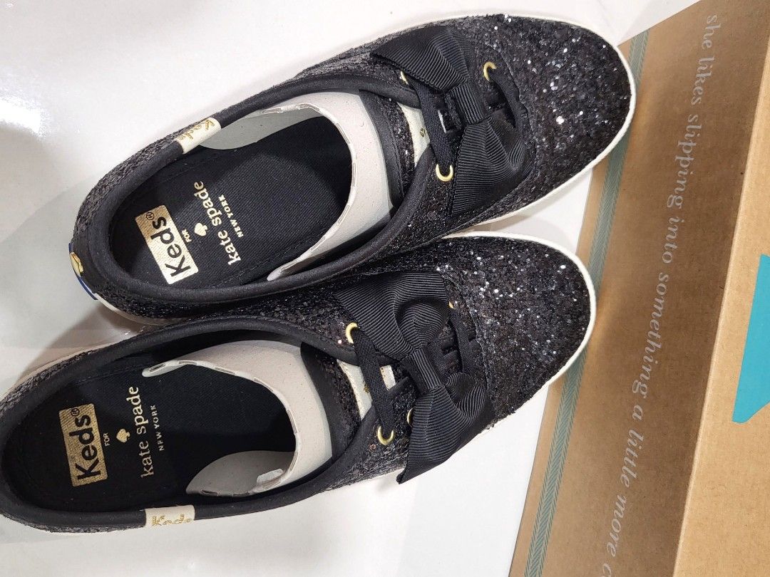 Kate spade hotsell black glitter shoes