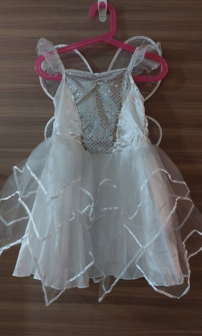Like New ELC Halloween Party Dress White Fairy with wings