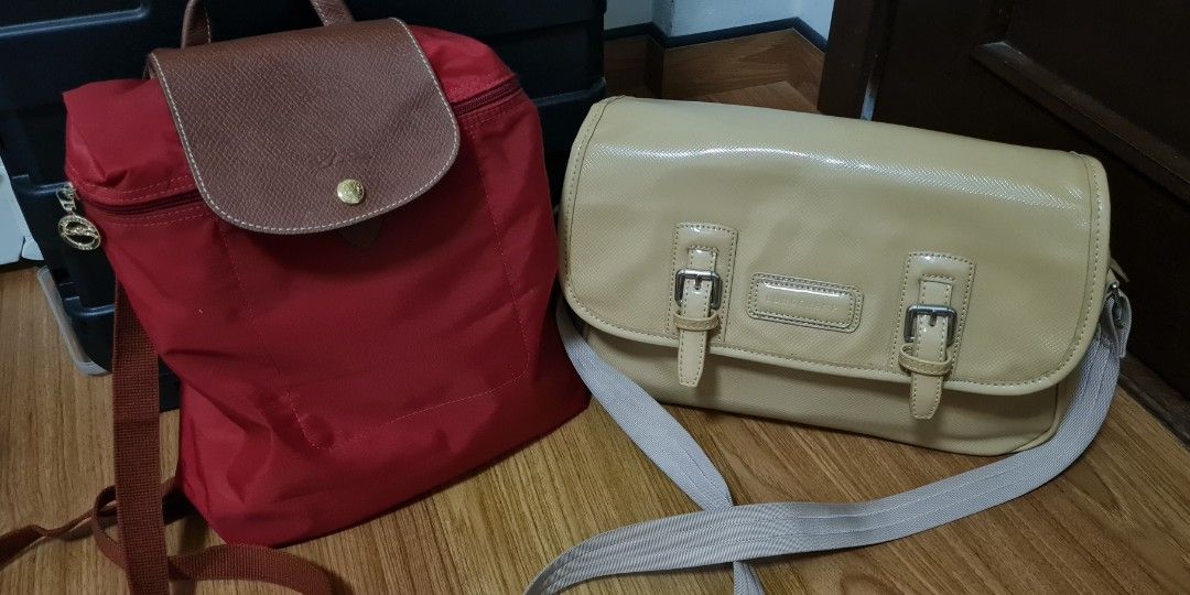 Longchamp bundle backpack and messenger bag, Women's Fashion, Bags