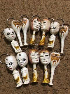 Lot set of weird key charms head figures
