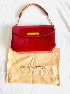 LOUIS VUITTON Monogram Mini Alma Long Hand Bag Red M92207 LV Auth