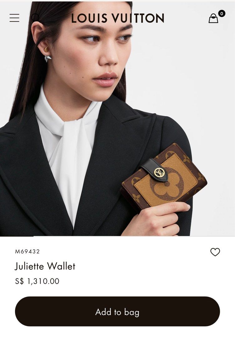 Louis Vuitton PORTEFEUILLE JULIETTE Long Wallet Small Wallet Bridal Logo  Unisex Plain Leather (M69433)