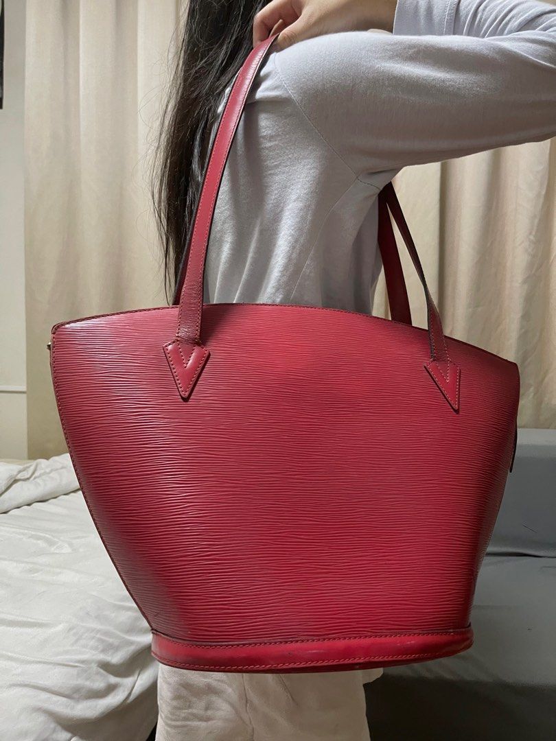 Authentic Louis Vuitton Red St Jacques Handbag Bag