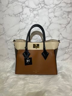 LOUIS VUITTON M40459 MONGRAM BROWN/RED LEATHER KIMONO TOTE MM SHOULDER BAG  227034831 WE, Luxury, Bags & Wallets on Carousell