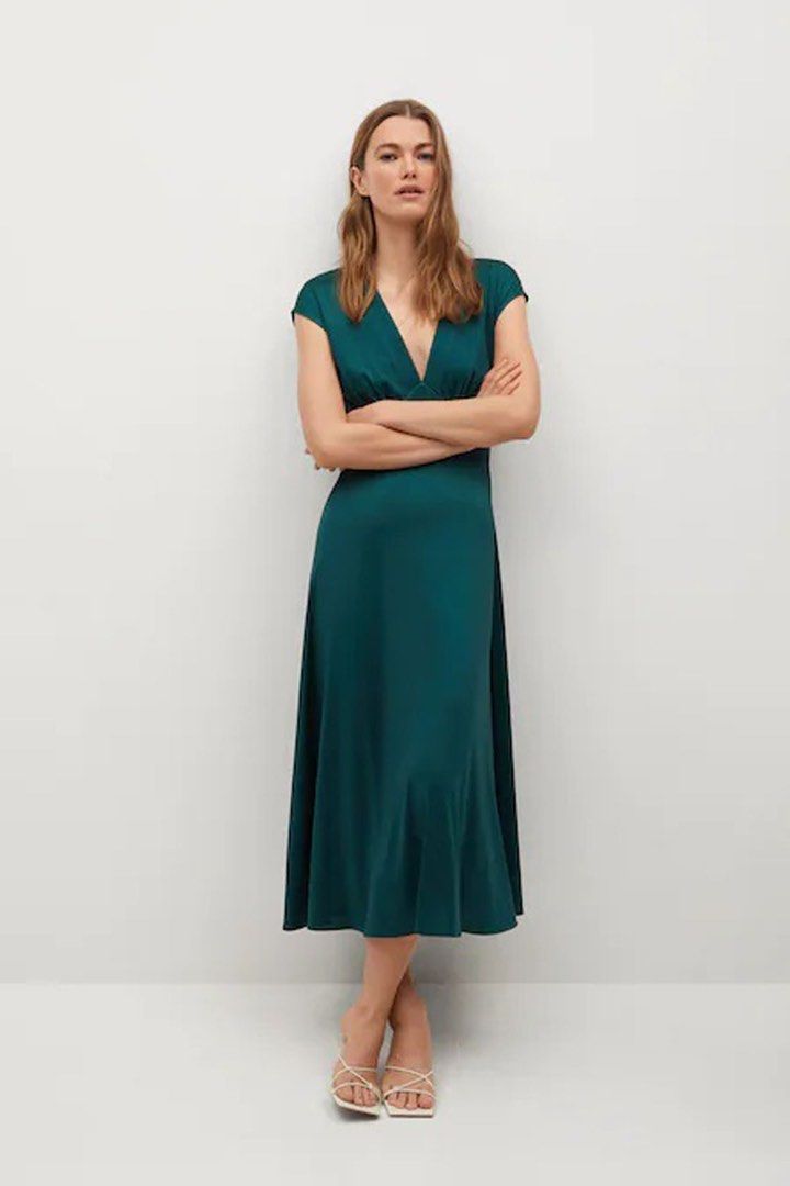 Mango v neck sales dress