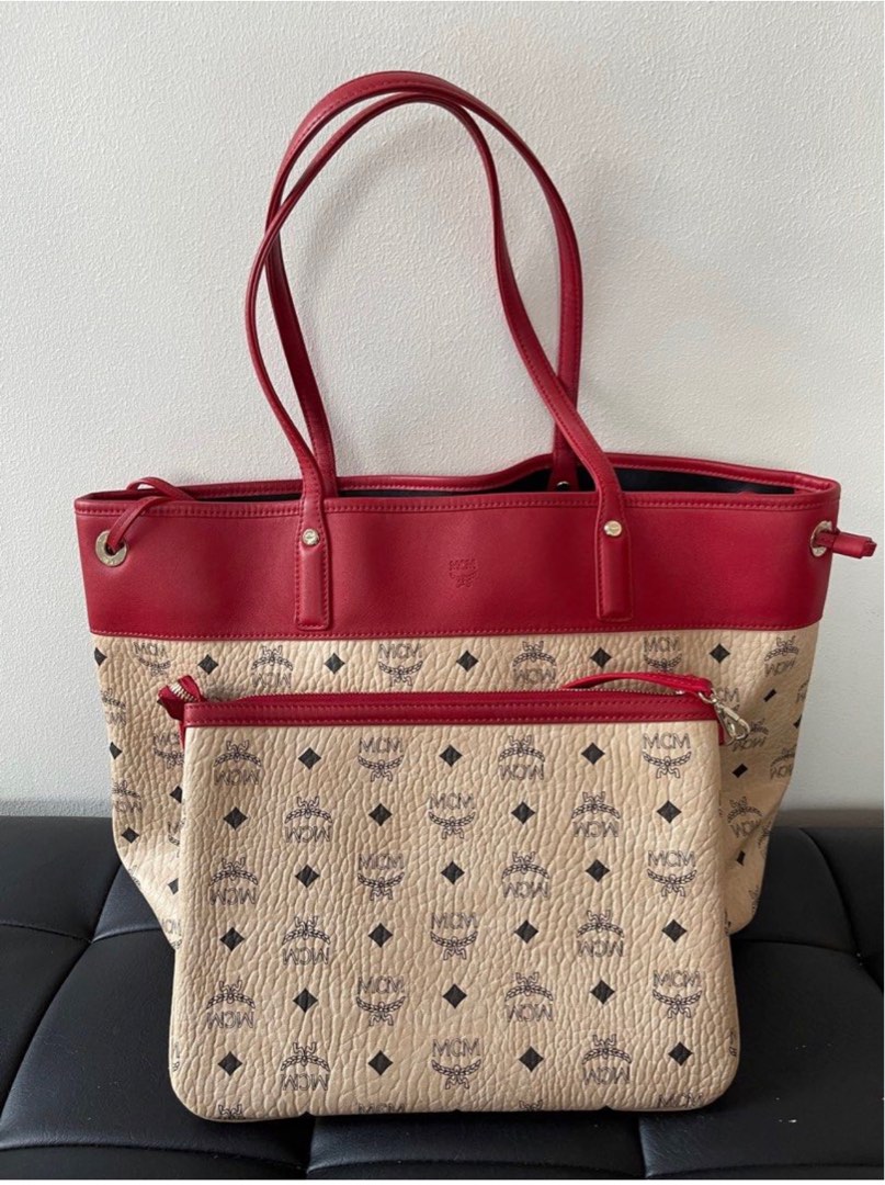 MCM Tote Bag Classic Monogram with Detachable Sling Bag, Luxury, Bags ...
