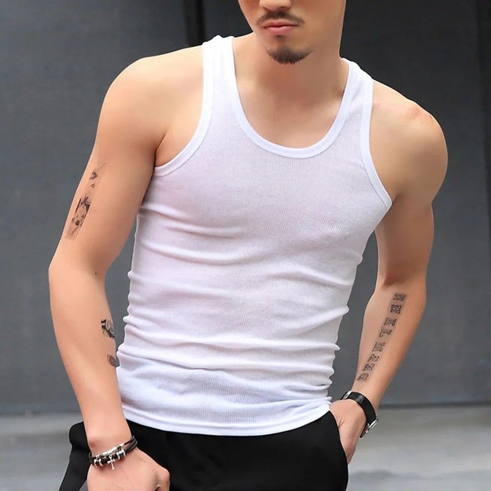 White gym tank top hot sale