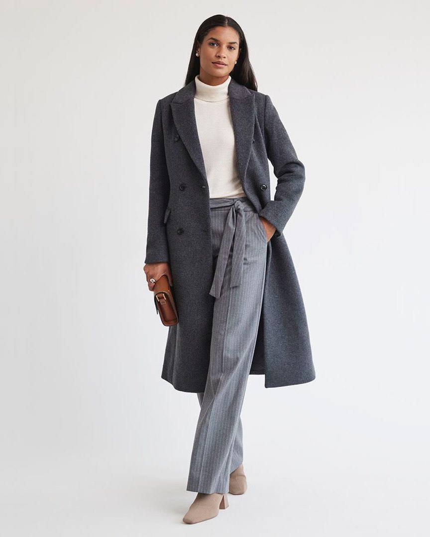 Michael kors grey wool coat top