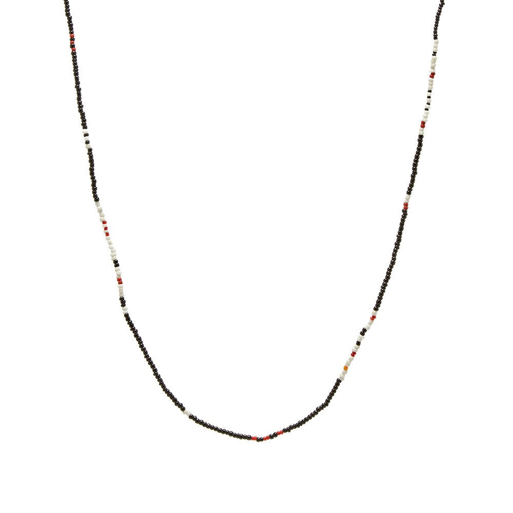 MIKIA BEADED NECKLACE Black White Made in Japan Men s Fashion