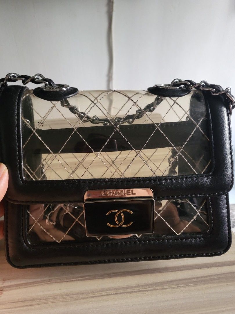 Chanel Classic Flap Naked Beauty Lock Clear Transparent PVC Crossbody Bag
