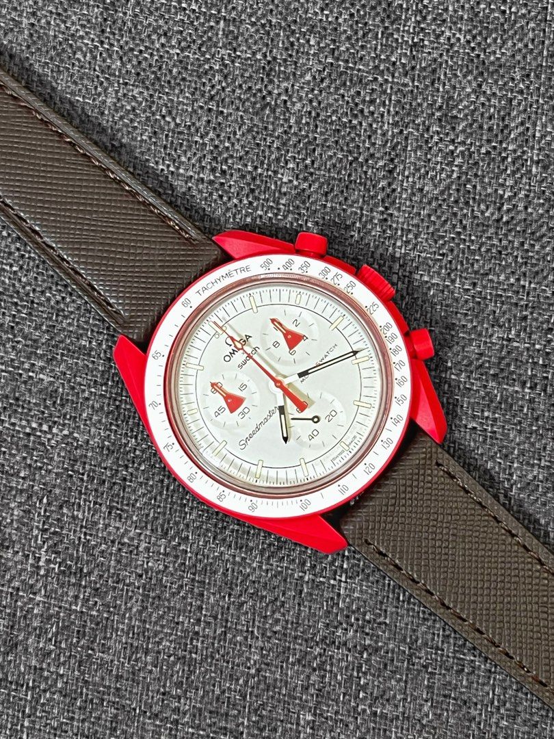 MoonSwatch Mars Omega Premium Leather Straps (Category: Luxury Watches) located in Manila. Submitted by frewx (Listing ID 1259025780, Image 1). Description: Free Shipping Nationwide (2-7days via J&T) Same day delivery within Metro Manila, Cavite and selected Laguna areas via Lalamove (buyer’s expense) Leather Straps ₱2,250 Quick Release Spring bar equipped Watch straps made with Genuine Cowhide Top-Grain Leather -Hand stitched -Satin Brushed fini